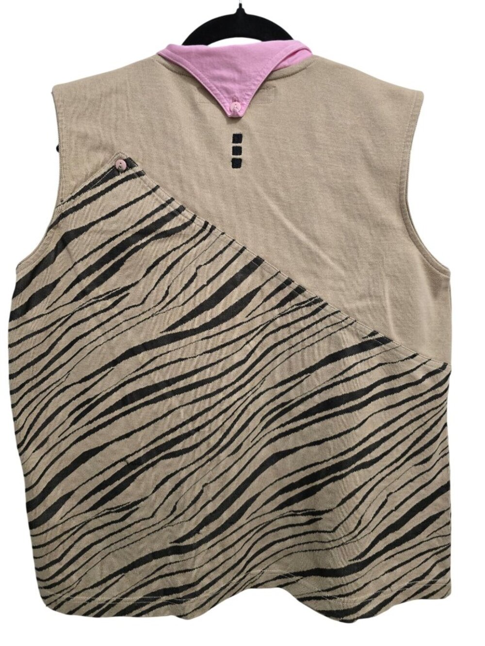 Jamie Sadock Women's Golf Large Sleeveless Zebra Print Top With Pink Collar - Picture 5 of 6
